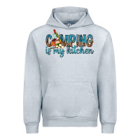 Heather Grey camping is my kitchen with wine Urban Hoodie - texasbilliewilder