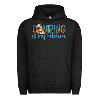 Pigment Black camping is my kitchen with wine Urban Hoodie - texasbilliewilder