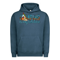 Pigment Midnight Navy camping is my kitchen with wine Urban Hoodie - texasbilliewilder
