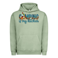 Pigment Oil Green camping is my kitchen with wine Urban Hoodie - texasbilliewilder