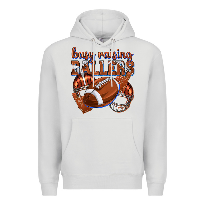 Busy Raising Ballers Football Premium Hoodie by texasbilliewilder | Teevron