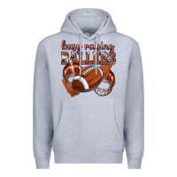 Heather Grey busy raising ballers football Premium Hoodie - texasbilliewilder