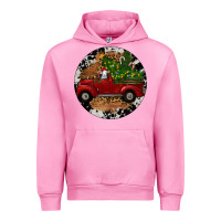 Fuchsia Pink Farm Truck Christmas Urban Hoodie - RanaPortraitStore