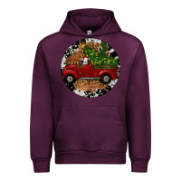 Mauve Wine Farm Truck Christmas Urban Hoodie - RanaPortraitStore
