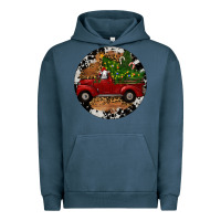 Pigment Midnight Navy Farm Truck Christmas Urban Hoodie - RanaPortraitStore