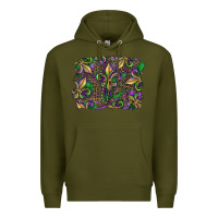 Army Green Mardi Gras Fleur De Lis Premium Hoodie - RanaPortraitStore