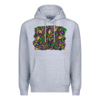 Heather Grey Mardi Gras Fleur De Lis Premium Hoodie - RanaPortraitStore