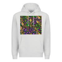 Dove Grey mardi gras fleur de lis Premium Hoodie - RanaPortraitStore