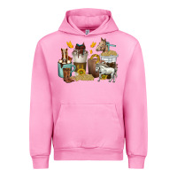 Fuchsia Pink coffee cups horses Urban Hoodie - texasbilliewilder