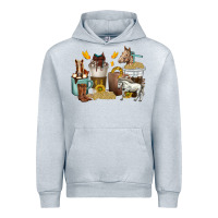Heather Grey coffee cups horses Urban Hoodie - texasbilliewilder