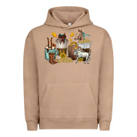 Pigment Burro coffee cups horses Urban Hoodie - texasbilliewilder