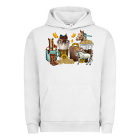 Pigment Lunar Rock coffee cups horses Urban Hoodie - texasbilliewilder