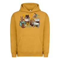 Pigment Peanut Butter coffee cups horses Urban Hoodie - texasbilliewilder