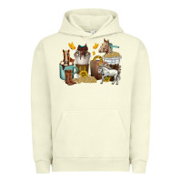 Pigment Pistachio coffee cups horses Urban Hoodie - texasbilliewilder