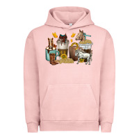 Pigment Salmon coffee cups horses Urban Hoodie - texasbilliewilder