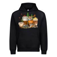 Black coffee cups tiger with coffee beans Urban Hoodie - texasbilliewilder