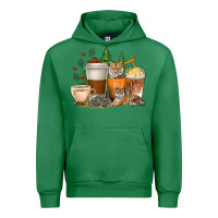 Emerald coffee cups tiger with coffee beans Urban Hoodie - texasbilliewilder