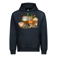 Navy coffee cups tiger with coffee beans Urban Hoodie - texasbilliewilder