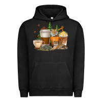 Pigment Black coffee cups tiger with coffee beans Urban Hoodie - texasbilliewilder