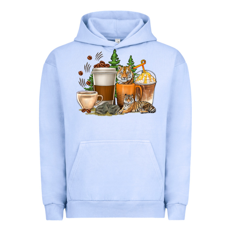 Coffee Cups Tiger With Coffee Beans Urban Hoodie by texasbilliewilder | Teevron