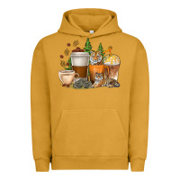 Pigment Peanut Butter coffee cups tiger with coffee beans Urban Hoodie - texasbilliewilder