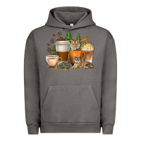 Pigment Tornado coffee cups tiger with coffee beans Urban Hoodie - texasbilliewilder