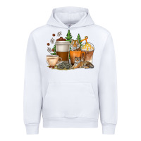White coffee cups tiger with coffee beans Urban Hoodie - texasbilliewilder