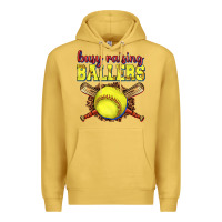 Antique Gold busy raising ballers softball Premium Hoodie - texasbilliewilder