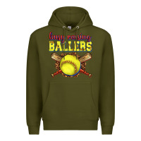 Army Green busy raising ballers softball Premium Hoodie - texasbilliewilder