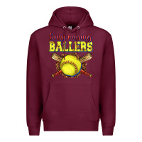 Burgundy busy raising ballers softball Premium Hoodie - texasbilliewilder