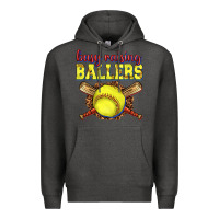 Charcoal Heather busy raising ballers softball Premium Hoodie - texasbilliewilder