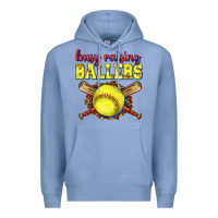 Colony Blue busy raising ballers softball Premium Hoodie - texasbilliewilder