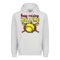 Dove Grey busy raising ballers softball Premium Hoodie - texasbilliewilder
