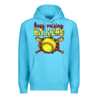 Ocean Blue busy raising ballers softball Premium Hoodie - texasbilliewilder