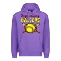 Purple busy raising ballers softball Premium Hoodie - texasbilliewilder
