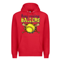 Red busy raising ballers softball Premium Hoodie - texasbilliewilder