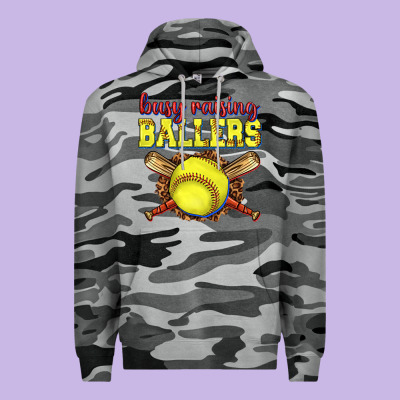 Busy Raising Ballers Softball Premium Hoodie Designed By Texasbilliewilder