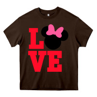 Chocolate Brown Minnie Mouse Heavy Core Tee - CowhideDigitalArt