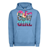Pigment Pebble Blue cow girl Urban Hoodie - texasbilliewilder