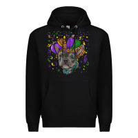 Black mardi gras french bulldog Premium Hoodie - RanaPortraitStore