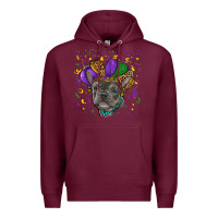 Burgundy mardi gras french bulldog Premium Hoodie - RanaPortraitStore