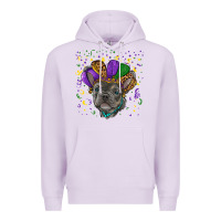 Lilac mardi gras french bulldog Premium Hoodie - RanaPortraitStore