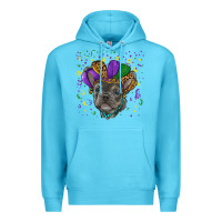 Ocean Blue mardi gras french bulldog Premium Hoodie - RanaPortraitStore