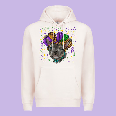 Mardi Gras French Bulldog Premium Hoodie Designed By Ranaportraitstore