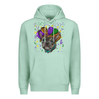Seafoam mardi gras french bulldog Premium Hoodie - RanaPortraitStore