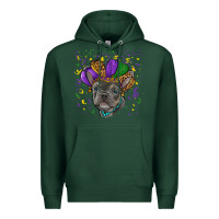 Sports Green mardi gras french bulldog Premium Hoodie - RanaPortraitStore