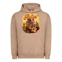 Pigment Burro cowgirl actin up Urban Hoodie - texasbilliewilder