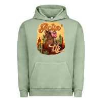 Pigment Oil Green cowgirl actin up Urban Hoodie - texasbilliewilder