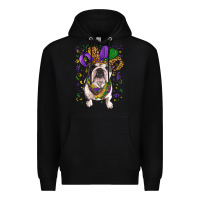 Black Mardi gras hat  english bulldog Premium Hoodie - RanaPortraitStore