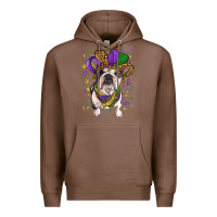 Chestnut Mardi gras hat  english bulldog Premium Hoodie - RanaPortraitStore